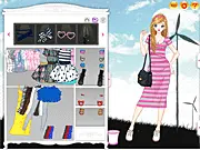 Ultimate Summer Dress Up game showing a model wearing a cheerful, colorful sundress and accessories against a bright, sunny background.