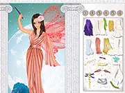 Play Muse of Music Dressup online free game, fairy-like muse with wings and draped robes, classical fantasy fashion