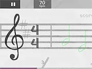 Piyesa: Canon in D music game screenshot showing musical notes and note values (rhythms) on a staff