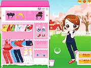 Spring Picnic Dress-Up game featuring a model in light, stylish spring holiday fashion