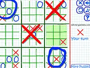Play Strategic Tic-Tac-Toe free online, classic game of three marks in a row, computer or real player opponent