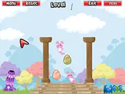 Bunny and Eggs free Easter game, featuring a rabbit catching or biting other rabbits to protect eggs