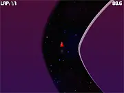 Screenshot of Gravity Runner spaceship racing through a narrow space course