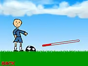 Screenshot of the Soccer Field Kick free online game showing a player preparing to launch the ball