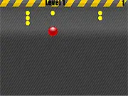 Bounce Xtreme 2 free online arcade game showing a red bouncing ball avoiding sharp obstacles while collecting yellow coins