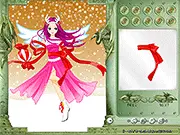 A Christmas Fairy free online game screenshot, showing a beautifully dressed fairy with large wings and festive clothes