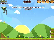Monster Masher free online game screenshot, showing the hero character fighting a scary monster with specialized skills inside a nightmare-themed level.