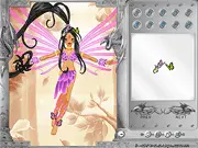 Butterfly Dress Up free game, styling a fairy with large colorful butterfly wings and magical accessories