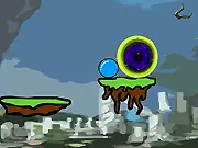 Pixel Runner Quest free online game screenshot showing the hero jumping, collecting a puzzle piece, and avoiding a hazardous fall