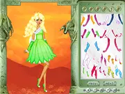 Fairy La Fleur dress up game featuring a sprite character with large colorful wings and wearing a floral-themed gown