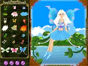 Fairy Dewie Dress Up free online game, styling a beautiful fairy with magical clothes and sparkling wings