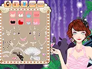 Prom Night Makeup game interface showing a girl with glamorous makeup and glittering accessories