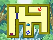 Gravoor Robboors 2 alien character navigating a narrow pixel art maze pathway