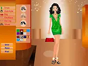 Classic Red Carpet Dressup game image showing a model in a glamorous evening gown on a bright red carpet, play free celebrity fashion game
