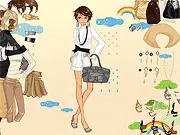 Screenshot of The Chicest Girl free online dress up game featuring Lydia in fashionable student clothing