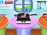 Screenshot of Spicy American Lasagna cooking game showing the final layered dish in a country farm setting.