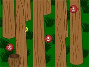 Play Monkey Barrel Arcade Online, catch coconuts and bananas, avoid red skull coconuts, free mouse controlled game