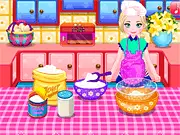 Sarah Easter Treats game showing decorated Easter cupcakes with bunny and egg fondant toppers, free online baking game for kids