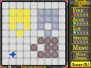 Play Zeba free online puzzle game. 50 levels of physics puzzles, spitting fire and acid to solve them.