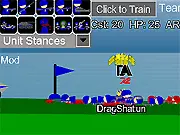 Screenshot of XGen Tactics free online strategy game showing troops moving to control flags against the CPU opponent
