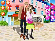 Romantic Date Dress Up free online game screenshot, a stylish couple dressed in elegant outfits ready for their romantic date
