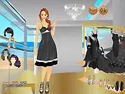 Beauty of Black Dressup free online game showing a model wearing an elegant black gown