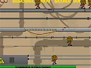 Yikes Zombies Shoot 'Em Up online game screenshot: Player defending against multiple rows of incoming green zombies