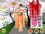 Best Kimono Dressup free online game featuring a girl wearing a traditional Japanese kimono with ornate accessories