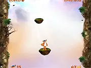 Abba's On A Mission free online game screenshot, character jumping on moving platforms, high score vertical climber game on PlayArcadeHub