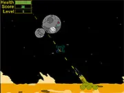Mars Rover free online arcade shooter game on the surface of Mars, firing a weapon at a target.