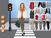 Jackets Style Dressup game screenshot showing a girl wearing a stylish jacket and layered clothing for cold weather