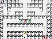 Labyrinthe Twist puzzle game screenshot, showing a character near colored music notes and blocks in a maze