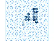 Chain Reactions online puzzle game screenshot, circular bursts expanding and connecting to create a chain, play free strategy game