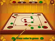 Carrom Pool Flash free online board game similar to billiards where players pocket colored coins