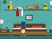 Catch It Badis online arcade game screen with various items falling and a red bottle