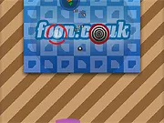 Screenshot of Game Up arcade game showing a small ball bouncing off a player-controlled paddle towards large circular targets
