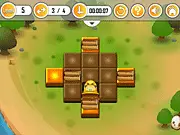 Playing Super Dozer free online physics puzzle game using a bulldozer to push materials