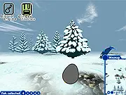 Penguin Paradise free online game screenshot, penguins racing on ice to catch fish
