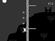Morris the Scary Cat free online arcade game where players click to navigate and avoid tree branches