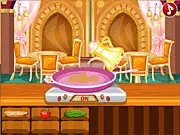 Screenshot of Sandwich Maker Restaurant showing a busy kitchen counter with various fresh ingredients like bread, lettuce, and tomatoes, ready for a player to assemble a customer's requested sandwich. Play free cooking game.