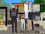 Manly Fashion Dressup game screen showing a well-dressed professional man in a business suit, ready for the office.
