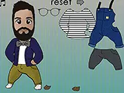 Screenshot of the ASOS Men Dress Up free online game, showing the male model in a stylish, layered outfit.