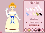 Romantic Era Dress Up free online game screenshot showing a historically accurate 19th-century fashion design with accessories on PlayArcadeHub