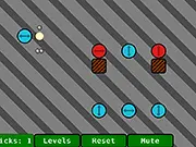 Puzzle Chain Reaction online game: Player clicking a sphere to start an explosion sequence and clear the level