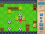 Panda Honey Adventures free online puzzle game screenshot showing a cute panda on a maze-like level with pots of honey
