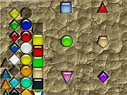 Screenshot of Geo Shape Puzzle game showing colored geometric figures like circles and squares, ready to be dropped into matching outlines online