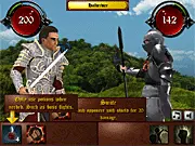 Sojourns free online RPG game screenshot. Character leveling up and exploring dungeons across three kingdoms.