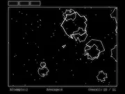 Screenshot of Space Pilot free online game showing a small spaceship dodging enemy bullets and asteroids in a retro 2D environment