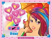 Rainbow Princess Make Up online game screenshot showing a princess with vibrant, rainbow-themed eye shadow and makeup