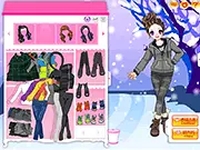 Warm Down Jacket Dress Up free online game - style a girl in fashionable puffer coats, scarves, and winter clothes
